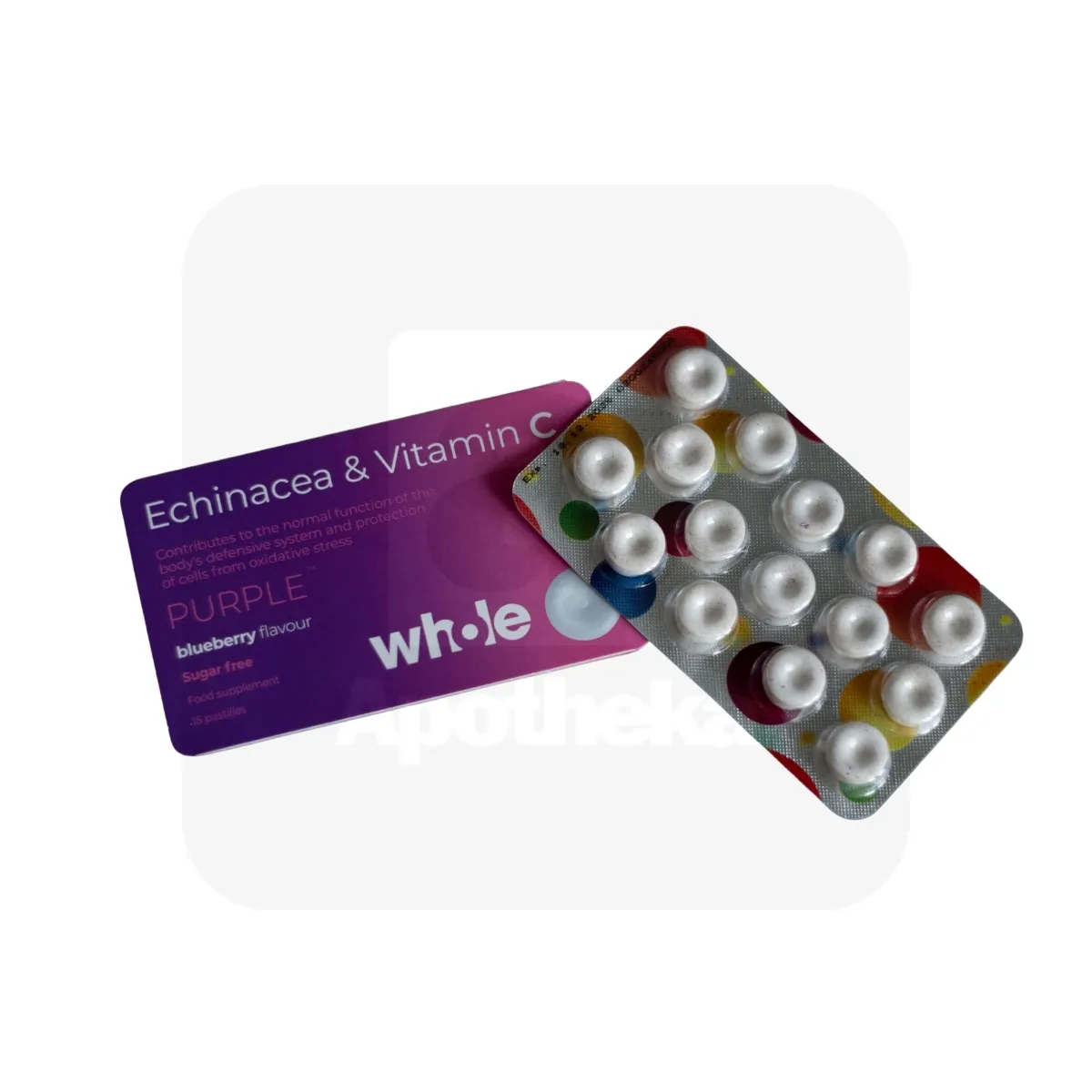 WHOLE VITAMIINI PASTILLID SIILIKÜBAR JA C-VITAMIIN N15 - Tootepilt