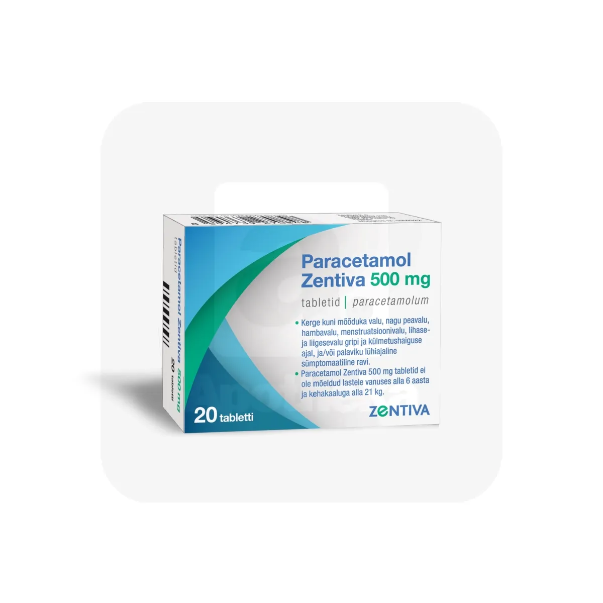 PARACETAMOL ZENTIVA TBL 500MG N20 - Tootepilt