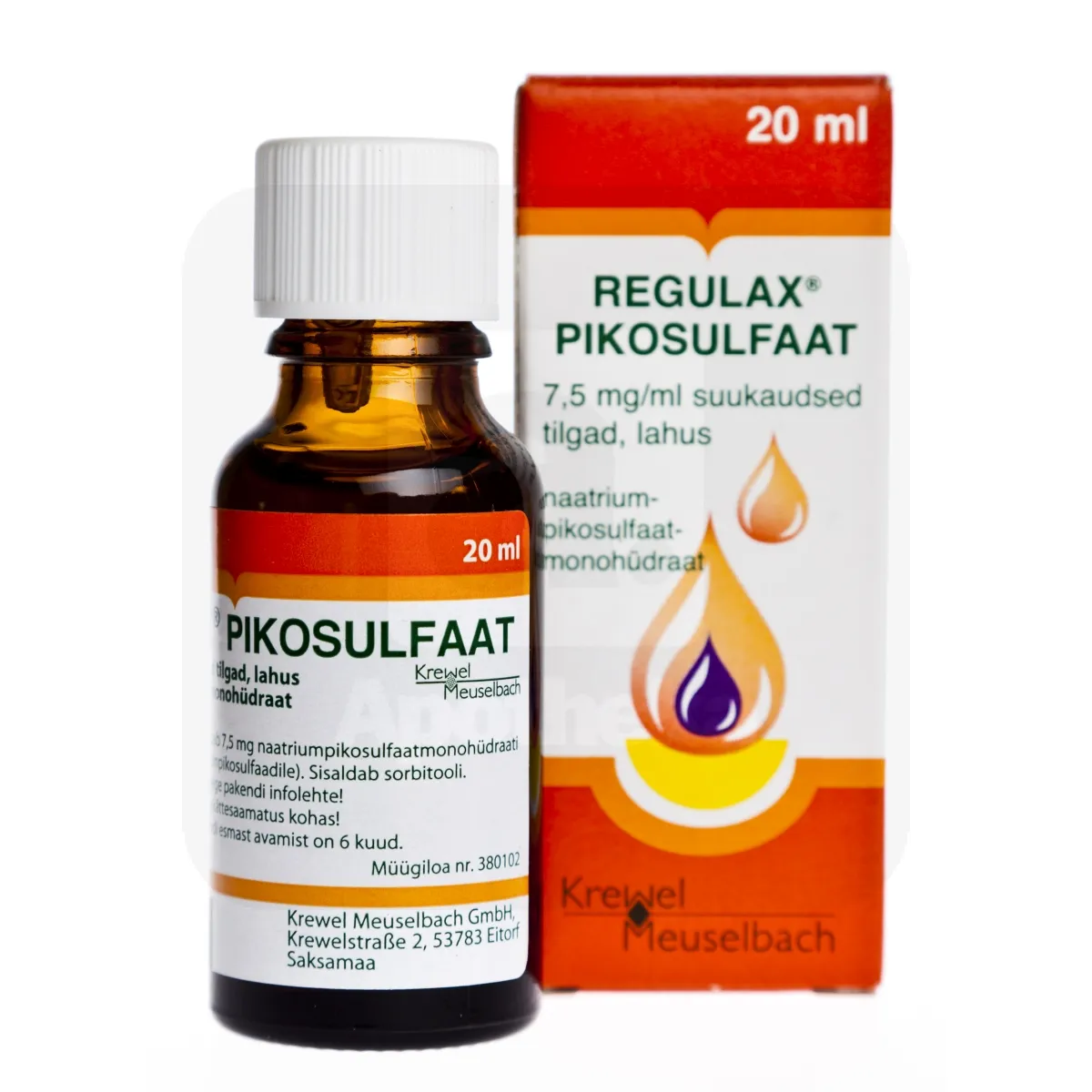 REGULAX PIKOSULFAAT SUUKAUDSED TILGAD 7,23MG/ML 20ML - Tootepilt
