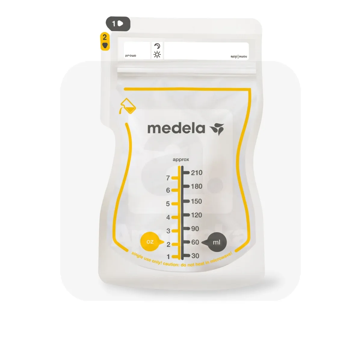 MEDELA BF RINNAPIIMA SÄILITUSKOTID 210ML N25 - Tootepilt