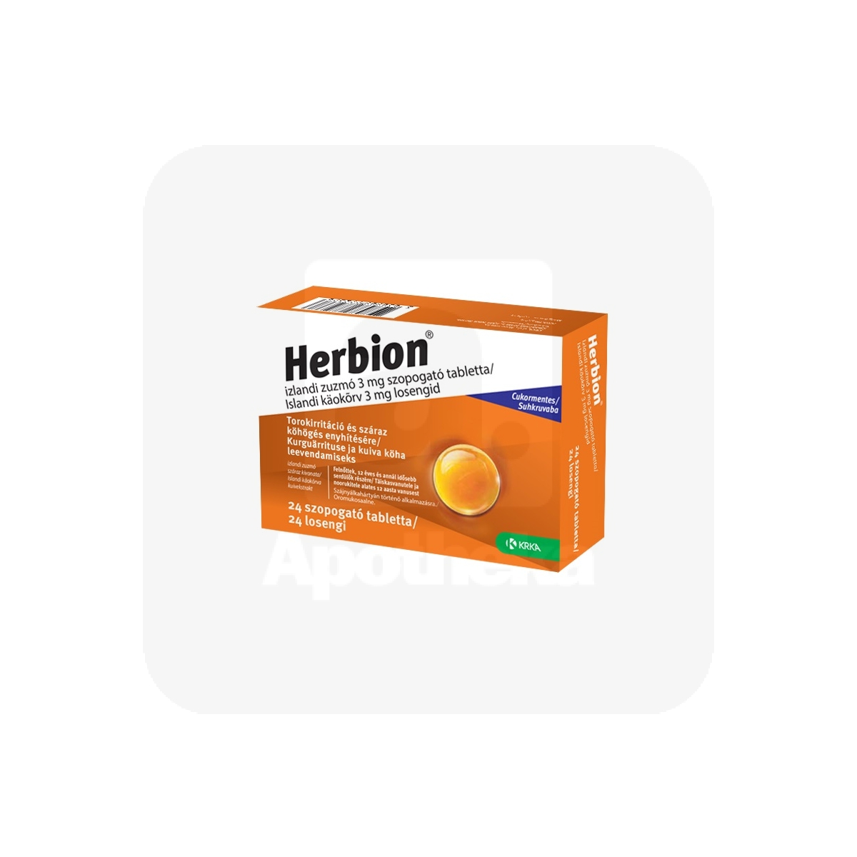 HERBION ISLANDI KÄOKÕRV LOSENG 3MG N24 - Tootepilt
