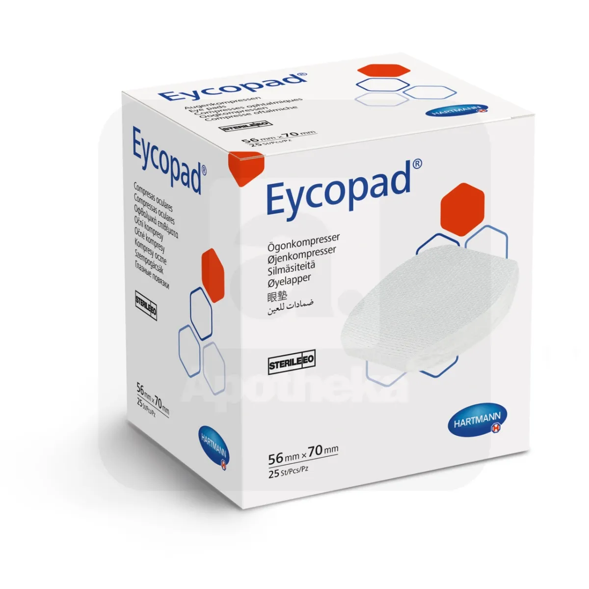 EYCOPAD SILMASIDE STERIILNE 56X70MM N25 - Tootepilt