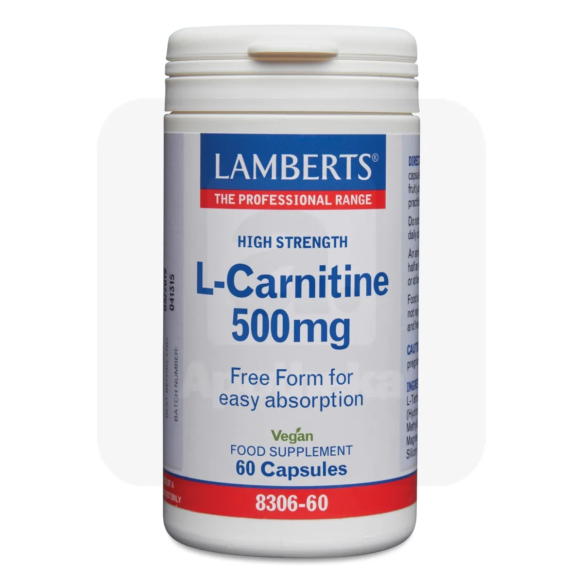LAMBERTS L-KARNITIIN CAPS 500MG N60 - Tootepilt