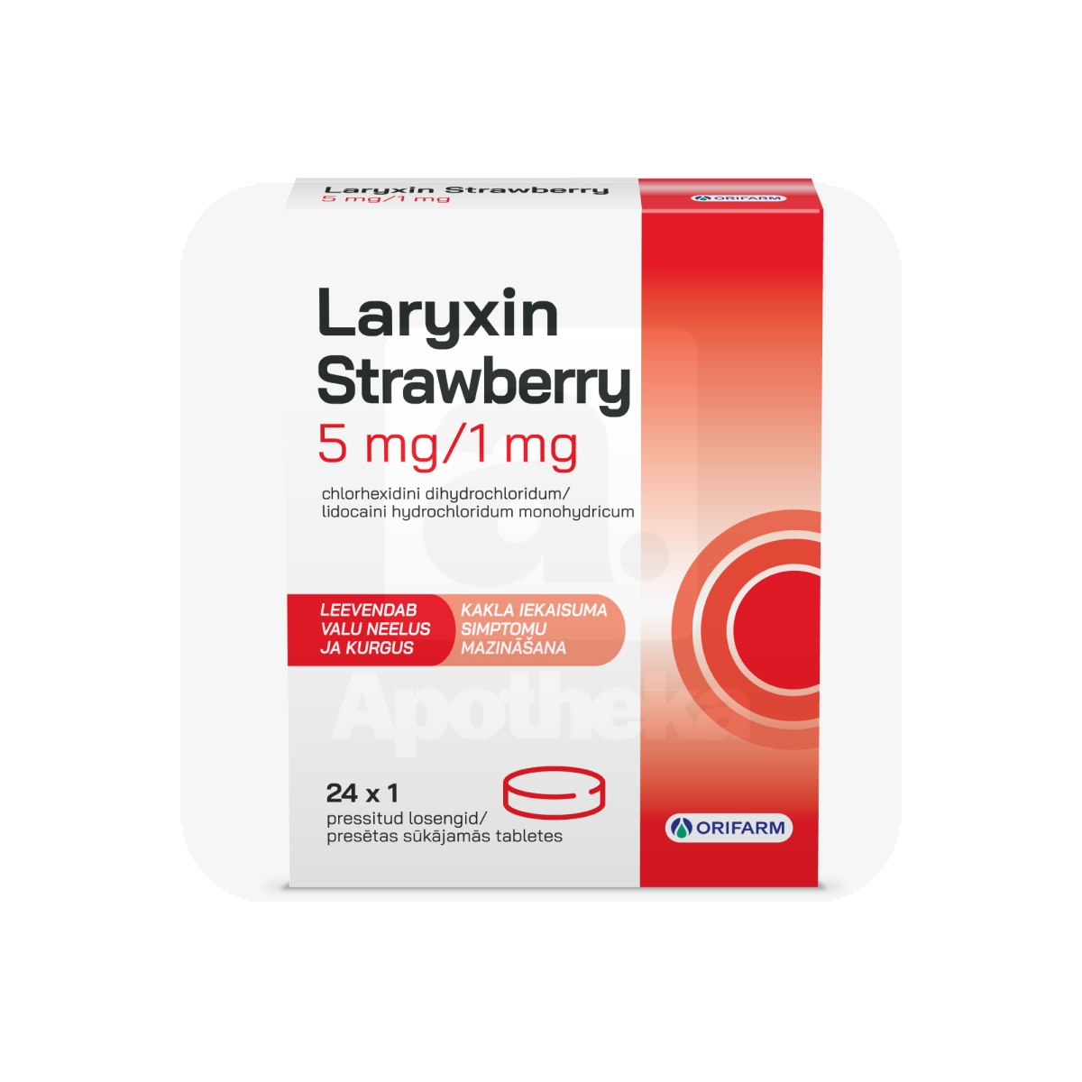 LARYXIN STRAWBERRY LOSENG 5MG+1MG N24 - Tootepilt