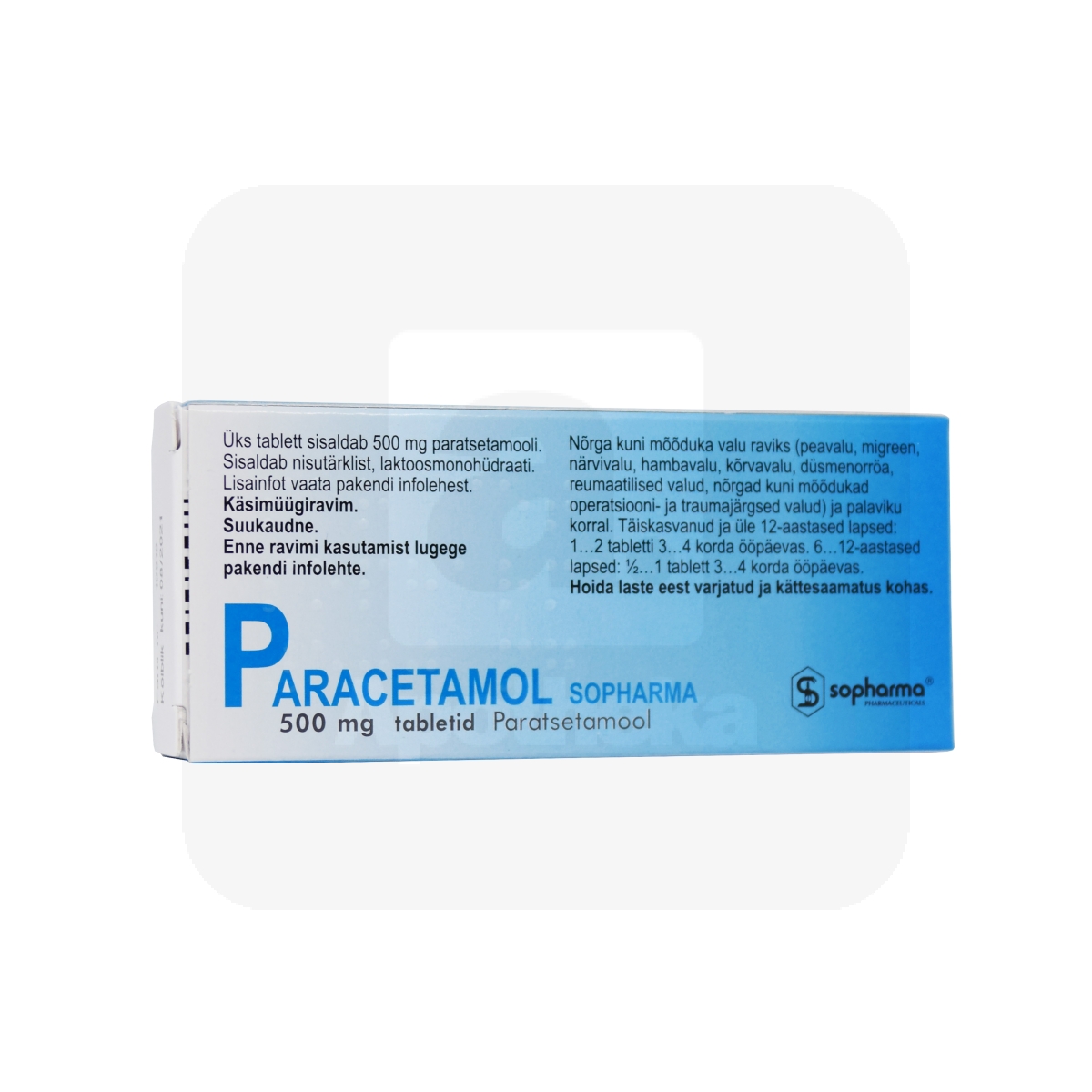 PARACETAMOL SOPHARMA TBL 500MG N20 - Tootepilt