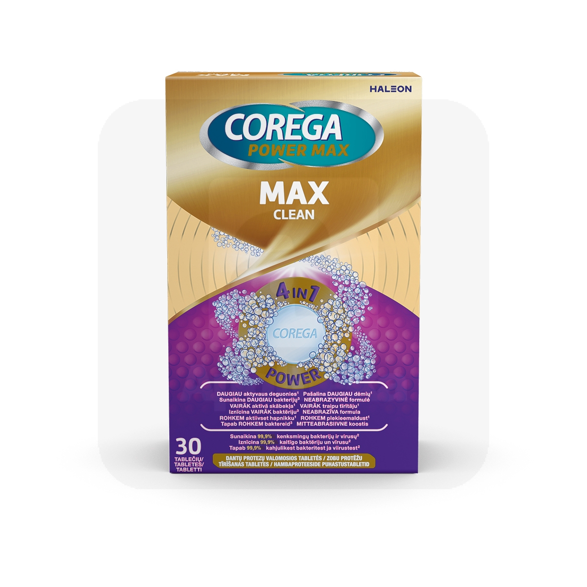 COREGA MAX CLEAN PUHASTUSTABLETID PROTEESIDELE N30 - Tootepilt