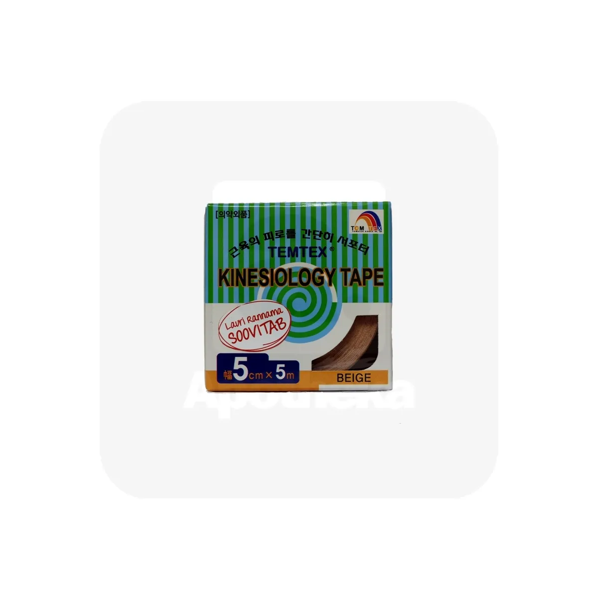 TEMTEX KINESIOLOOGILINE TEIP 5CMX5M BEEZH N1 - Tootepilt