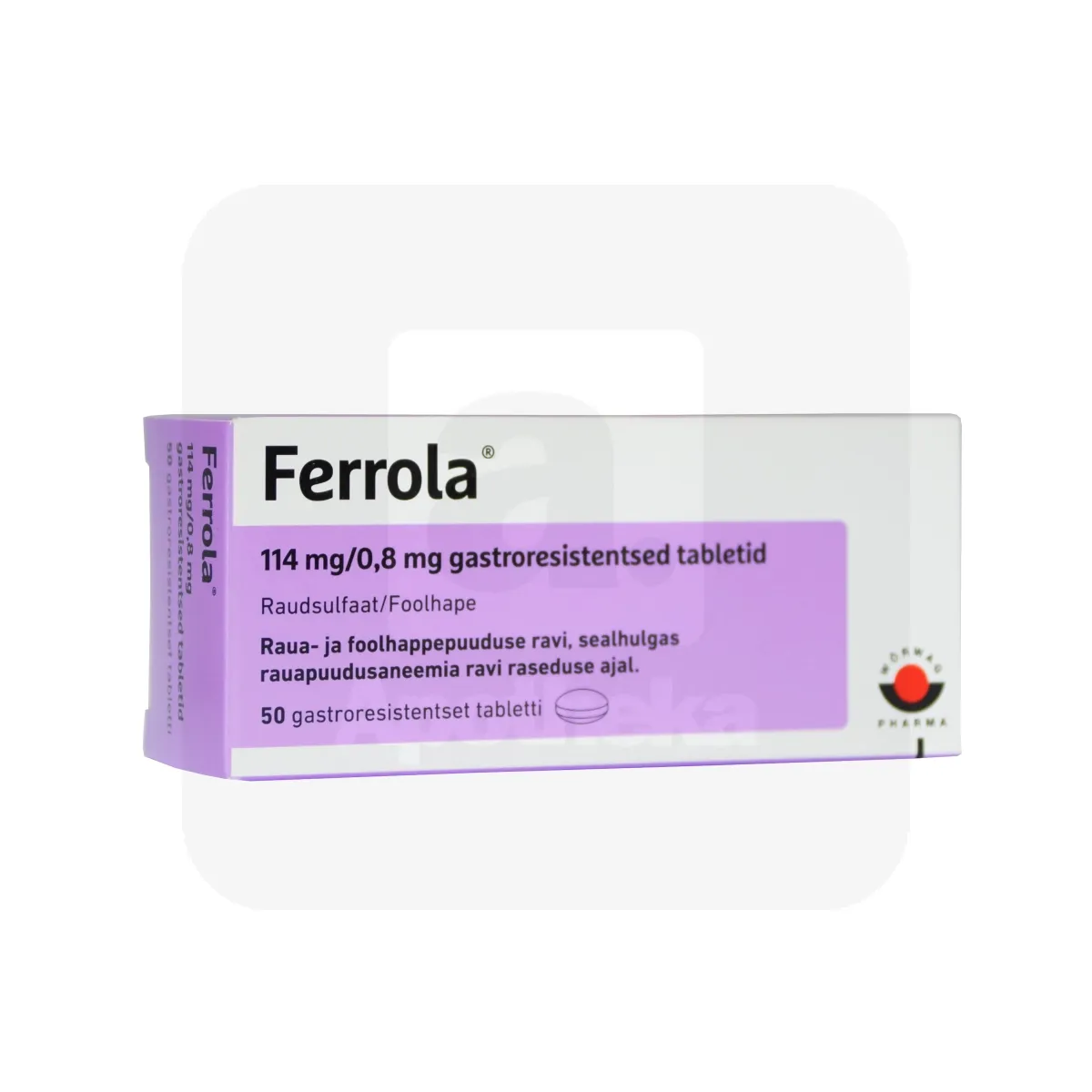 FERROLA GASTRORESIST TBL 114MG+0,8MG N50 - Tootepilt