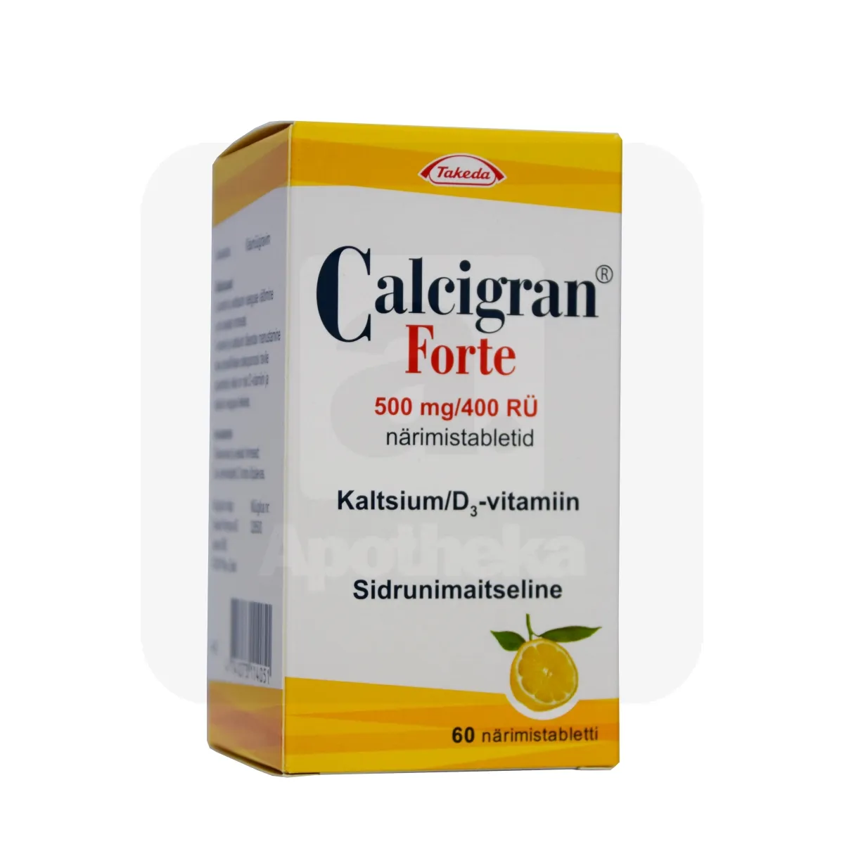 CALCIGRAN FORTE NÄRIMISTBL 500MG+400RÜ N60 - Tootepilt