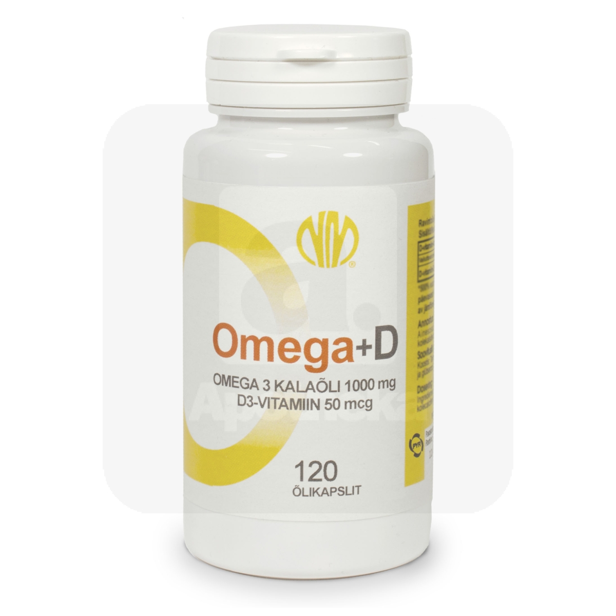 OMEGA-3 1000MG+ VITAMIIN D3 50MCG KAPSLID N120 - Tootepilt