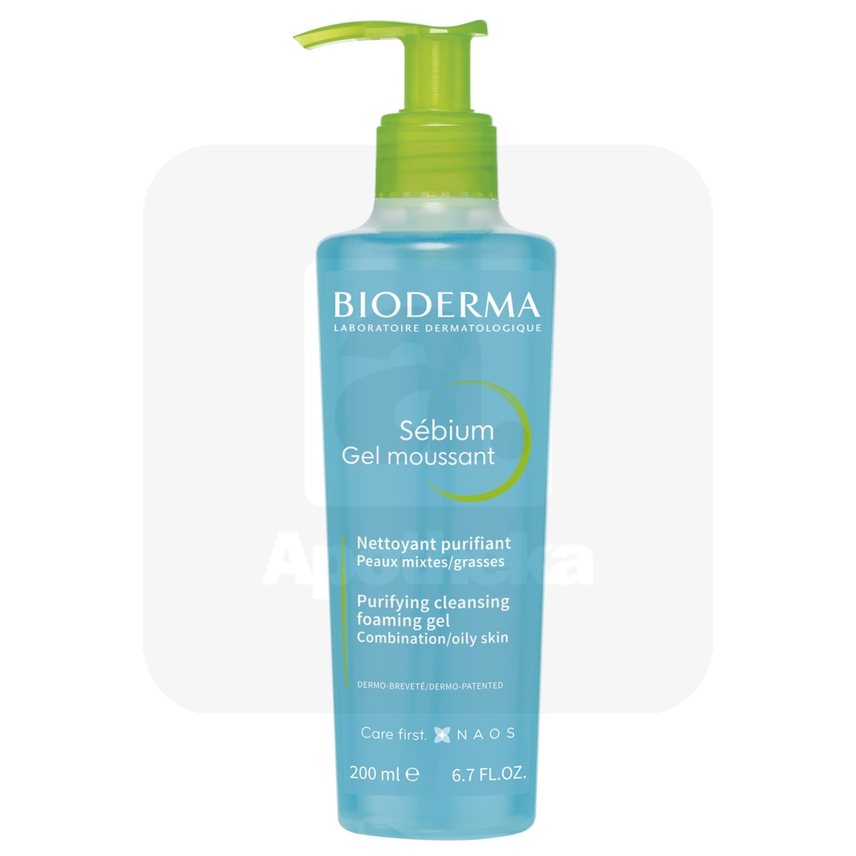 BIODERMA SEBIUM NÄOPUHASTUSE VAHTGEEL 200ML - Tootepilt