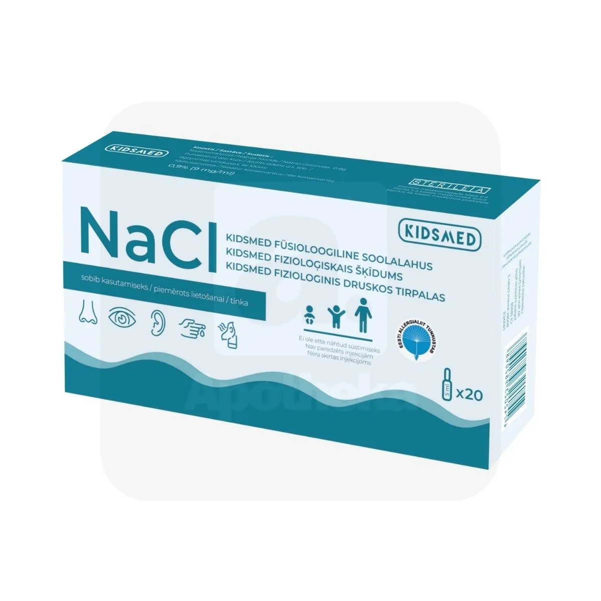 KIDSMED FÜSIOLOOGILINE SOOLALAHUS 5ML N20 - Tootepilt