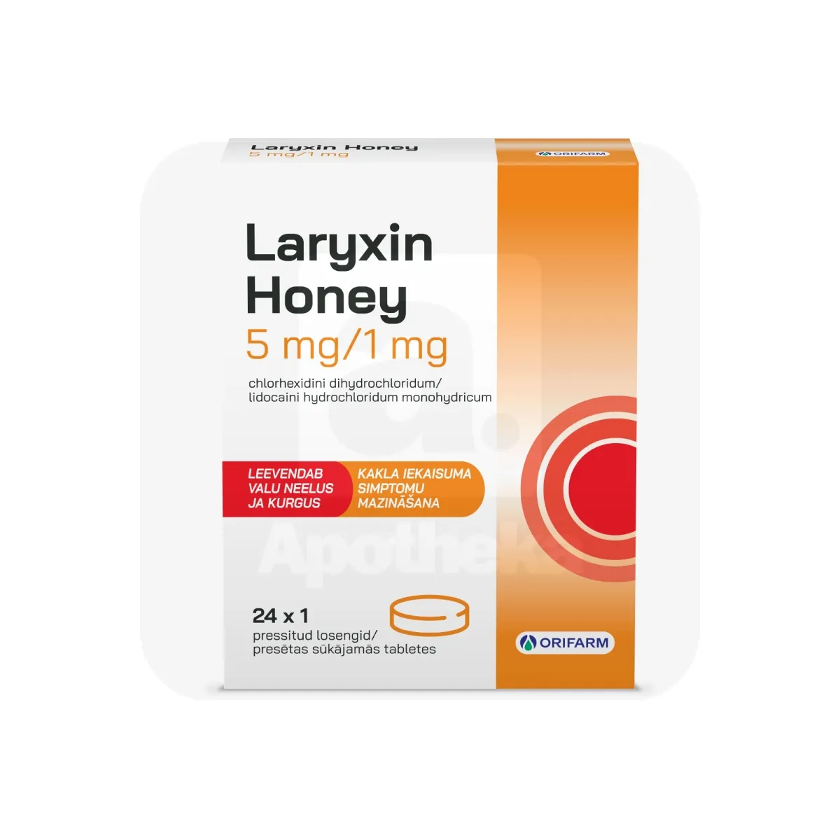 LARYXIN HONEY LOSENG 5MG+1MG N24 - Tootepilt