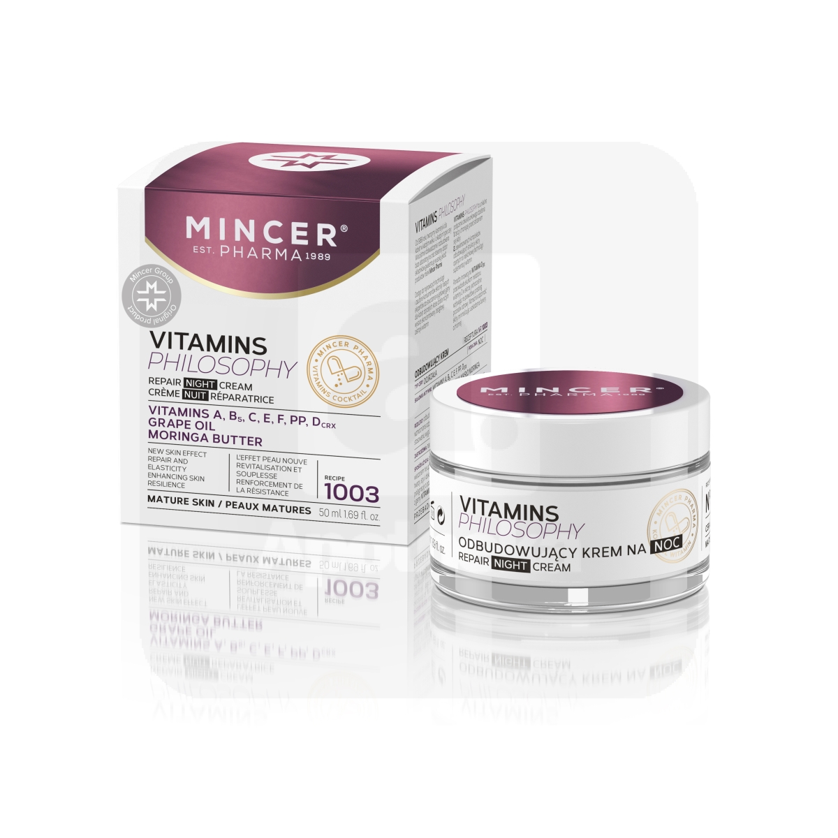 MINCER PHARMA VITAMINS PHILOSOPHY ÖÖKREEM TAASTAV 50ML - Tootepilt