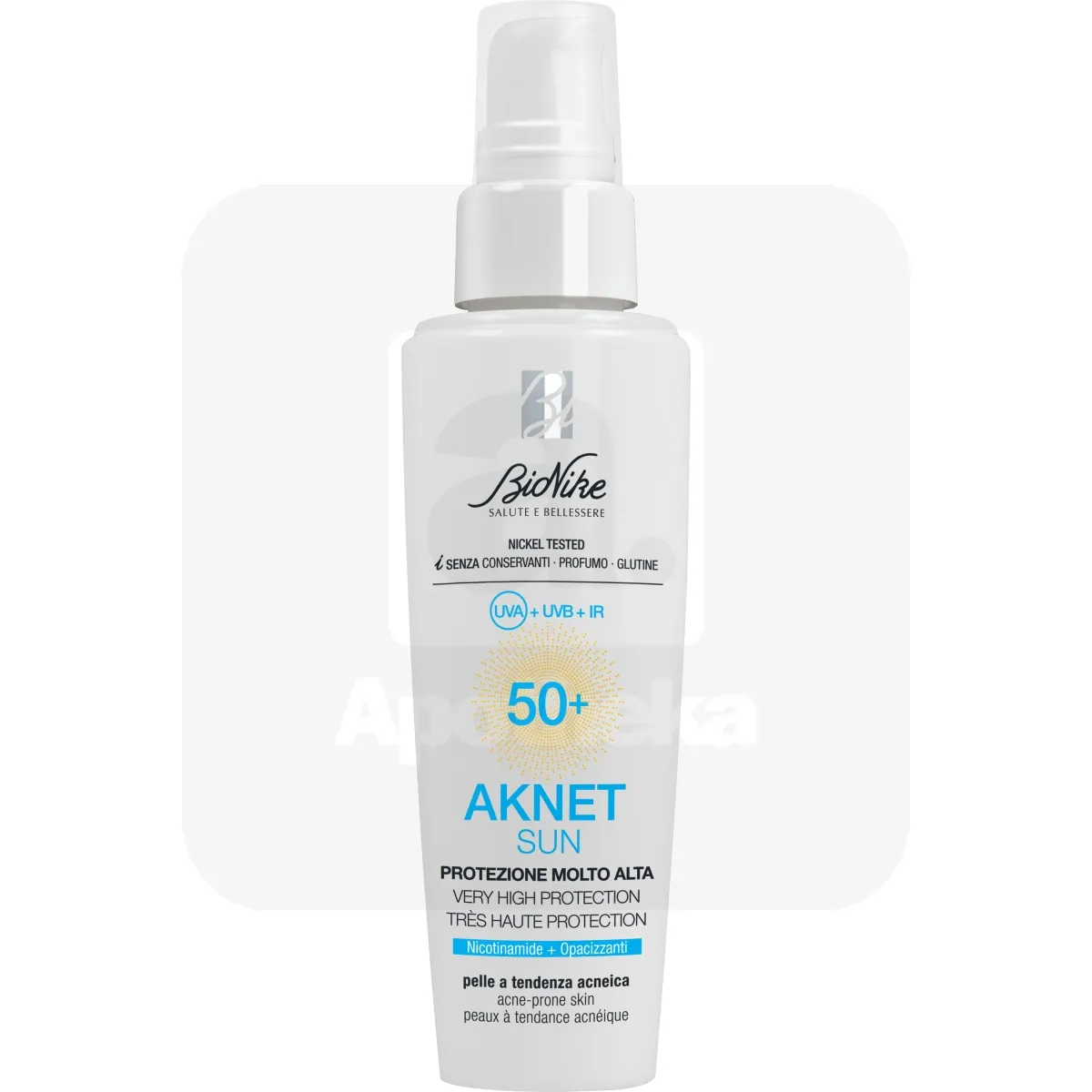 BIONIKE SUN AKNET PÄIKESEKAITSEFLUID SPF50+ 50ML - Tootepilt