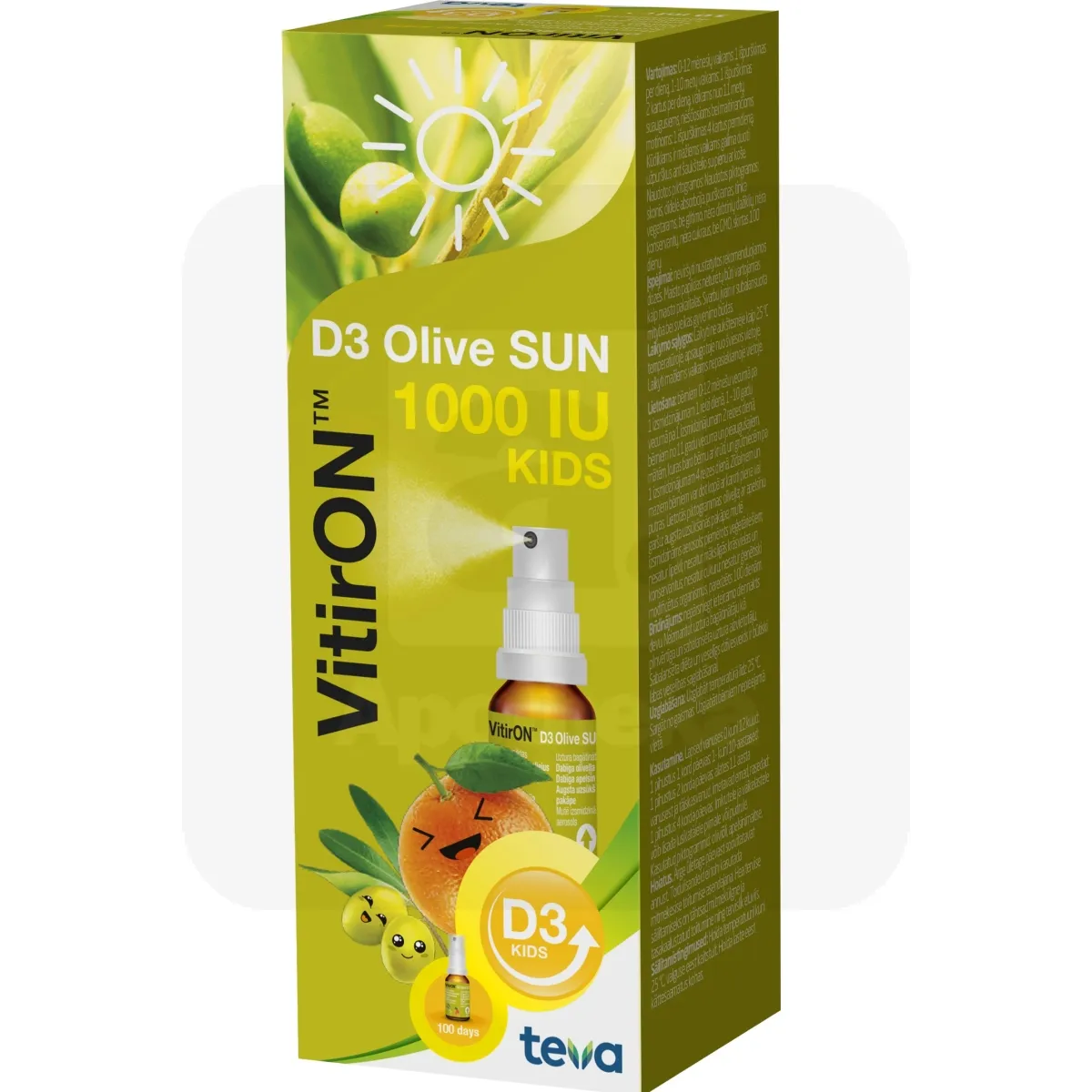 VITIRON D3 OLIVE SUN SPREI 1000IU 10ML - Tootepilt