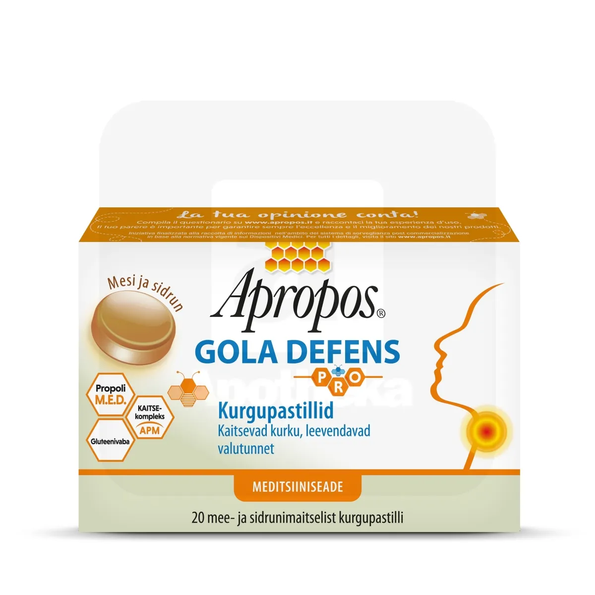 APROPOS GOLA DEFENS PASTILLID MESI JA SIDRUN N20 - Tootepilt