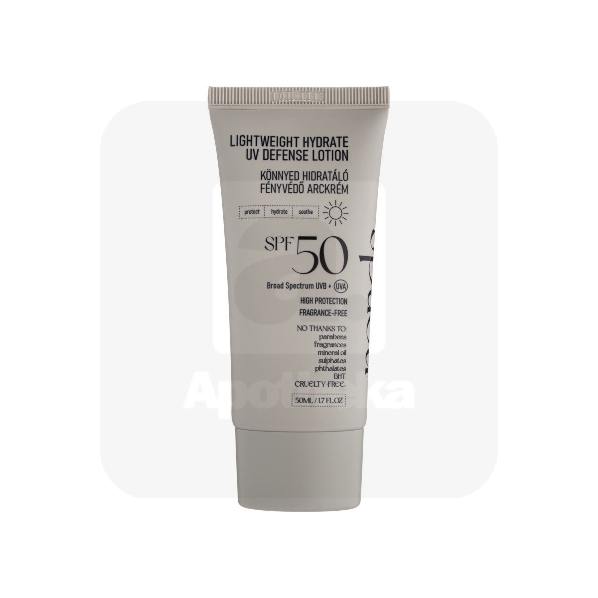 NERDS PÄIKESEKAITSE LOSJOON NÄOLE KERGE JA NIISUTAV SPF50 50ML - Tootepilt