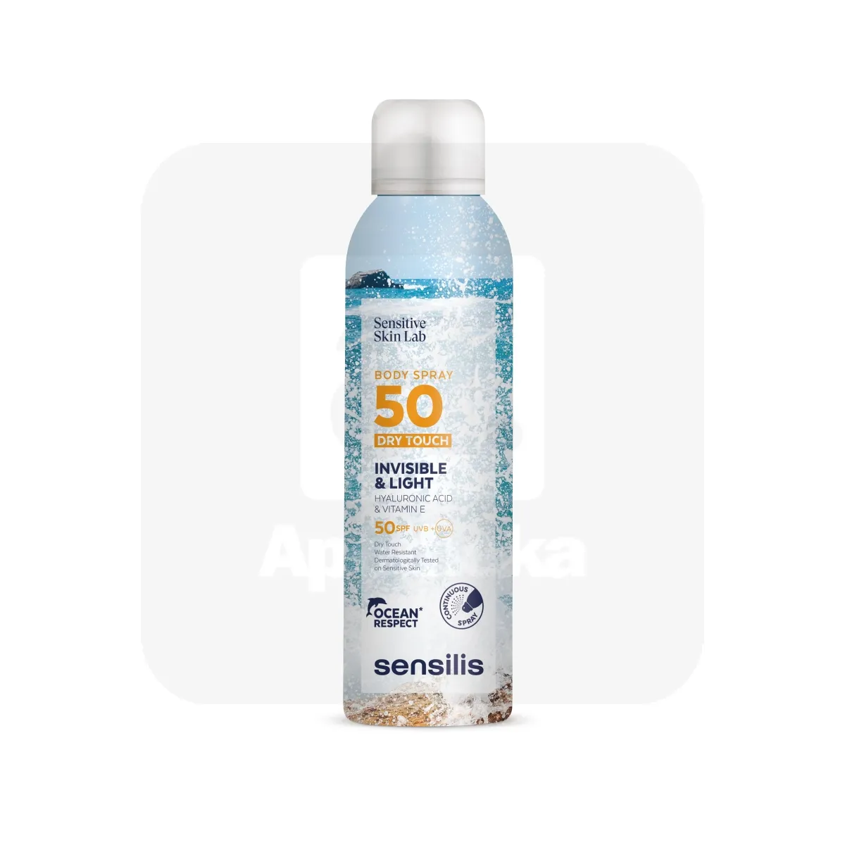 SENSILIS PÄIKESEKAITSESPREI KEHALE TUNDLIK NAHK SPF 50+ 200ML - Tootepilt