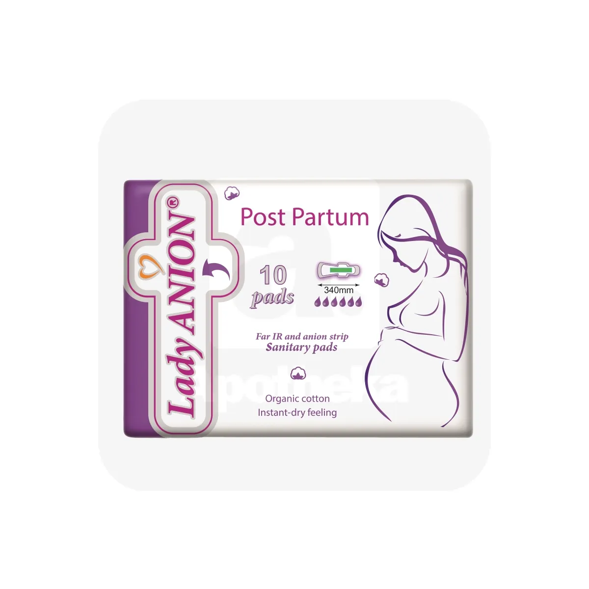 LADY ANION POST PARTUM HÜGIEENISIDEMED SÜNNITUSJÄRGSED N10 - Tootepilt