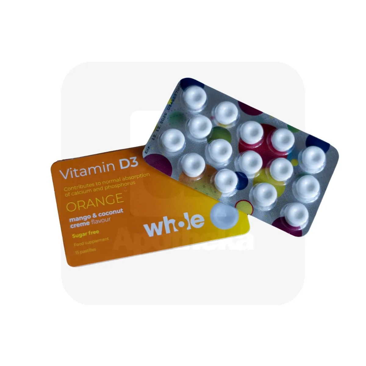 WHOLE VITAMIINI PASTILLID D-VITAMIIN N15 - Tootepilt