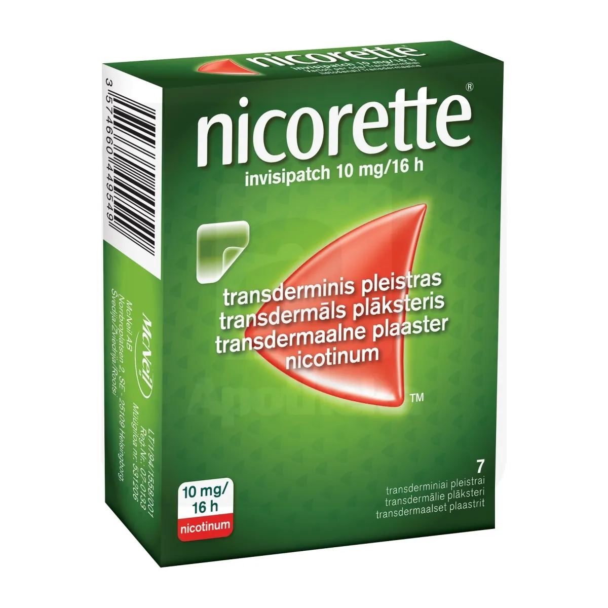 NICORETTE INVISIPATCH TDP 10MG/16H N7 - Tootepilt
