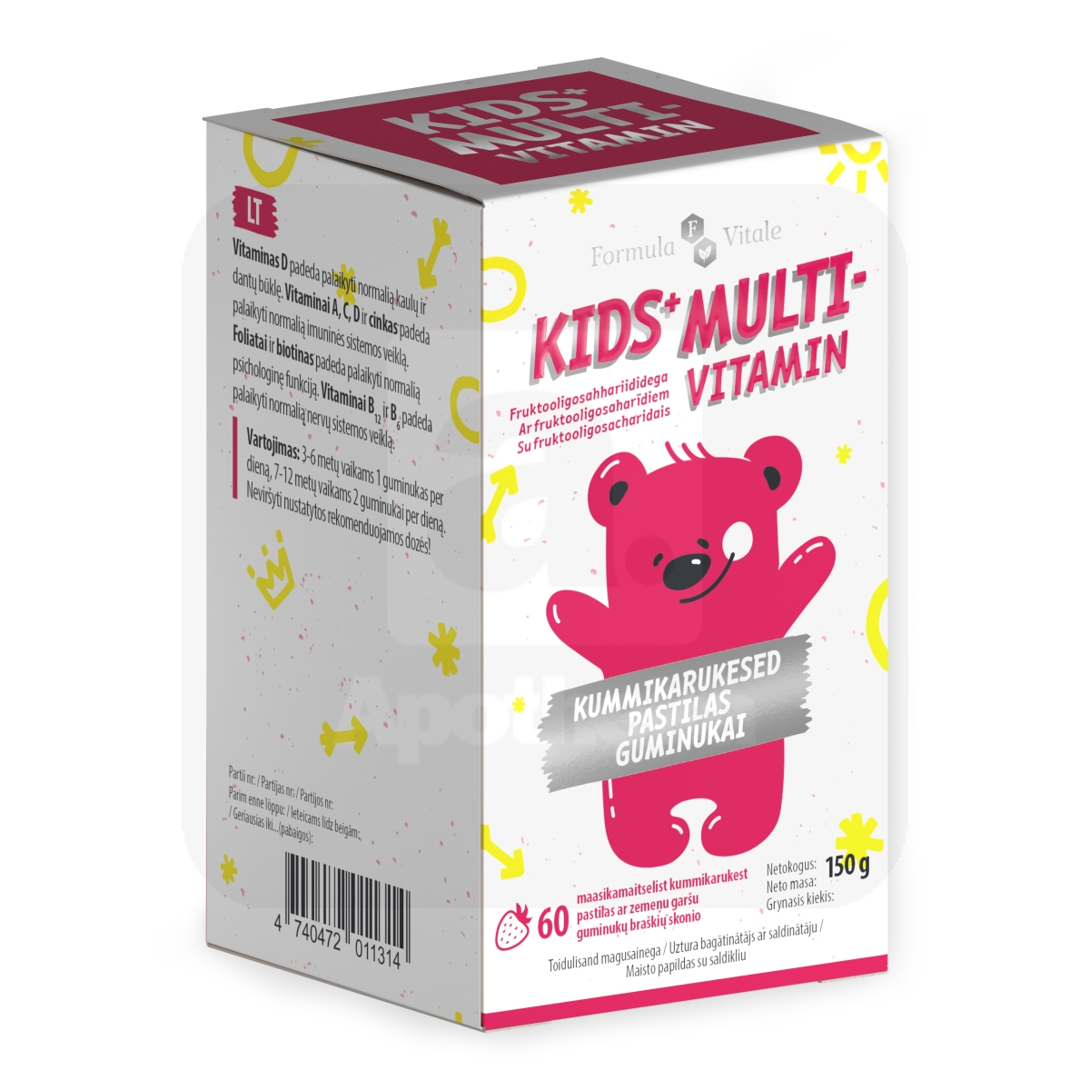 FORMULA VITALE KIDS+ MULTI KUMMIKARUKESED N60 - Tootepilt