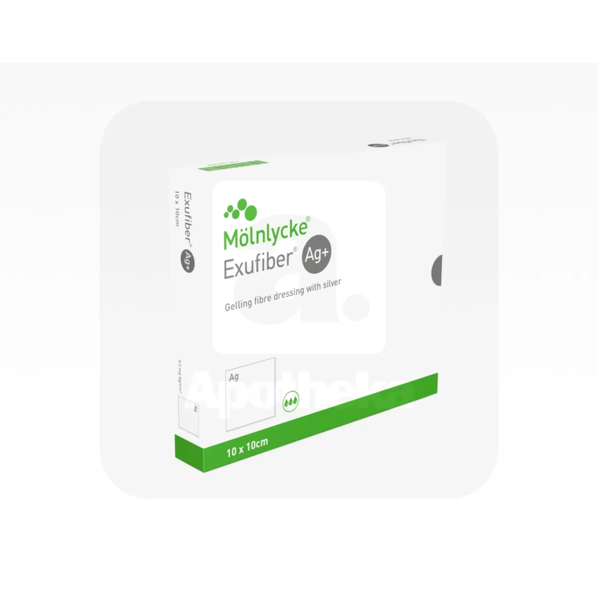 EXUFIBER AG+ 10X10CM N10 ANTIMIKROOBNE GEELISTUV HAAVASIDE - Tootepilt