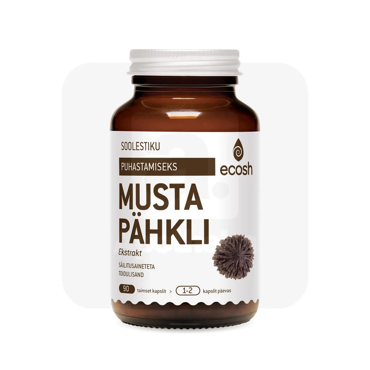 ECOSH MUSTA PÄHKLI EKSTRAKT KAPSLID N90 - Tootepilt