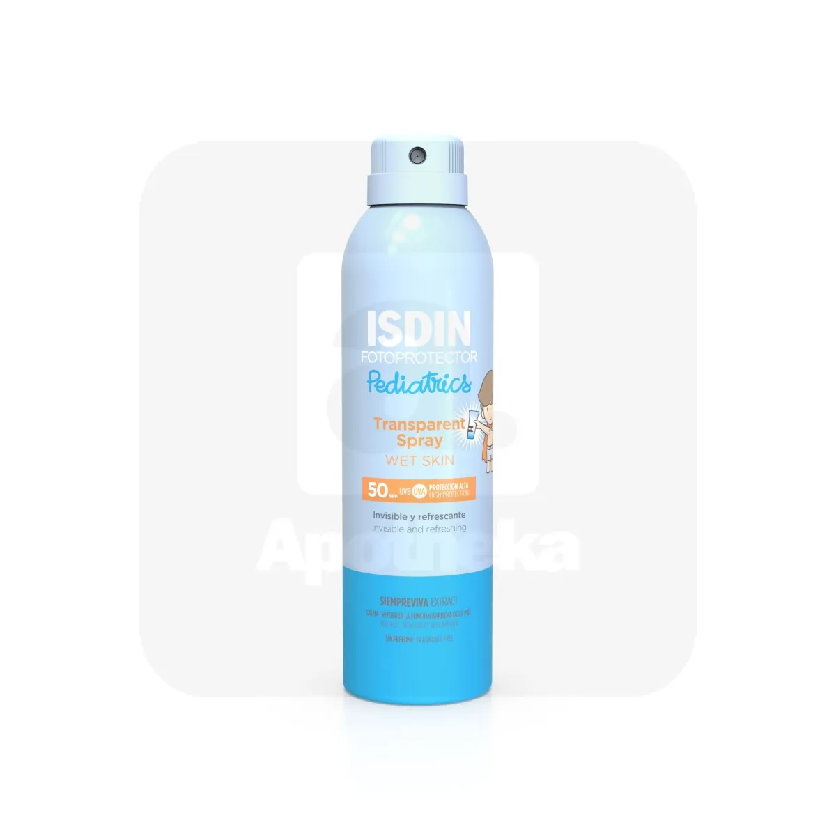 ISDIN SUN PÄIKESEKAITSEAEROSOOL VEEKINDEL LASTE SPF50 250ML - Tootepilt