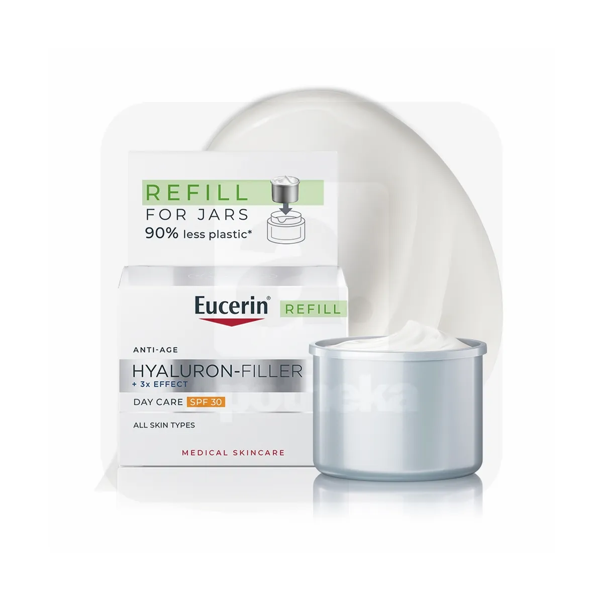 EUCERIN HYALURON-FILLER PÄEVAKREEM SPF30 50ML TÄITEPAKK - Tootepilt