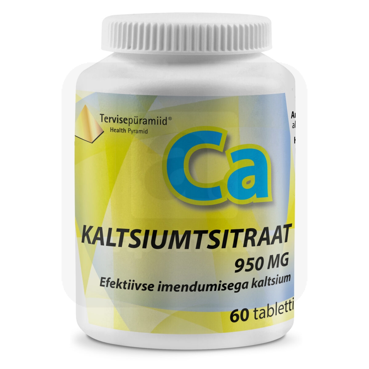 TERVISEPÜRAMIID KALTSIUMTSITRAAT TBL 950MG N60 - Tootepilt
