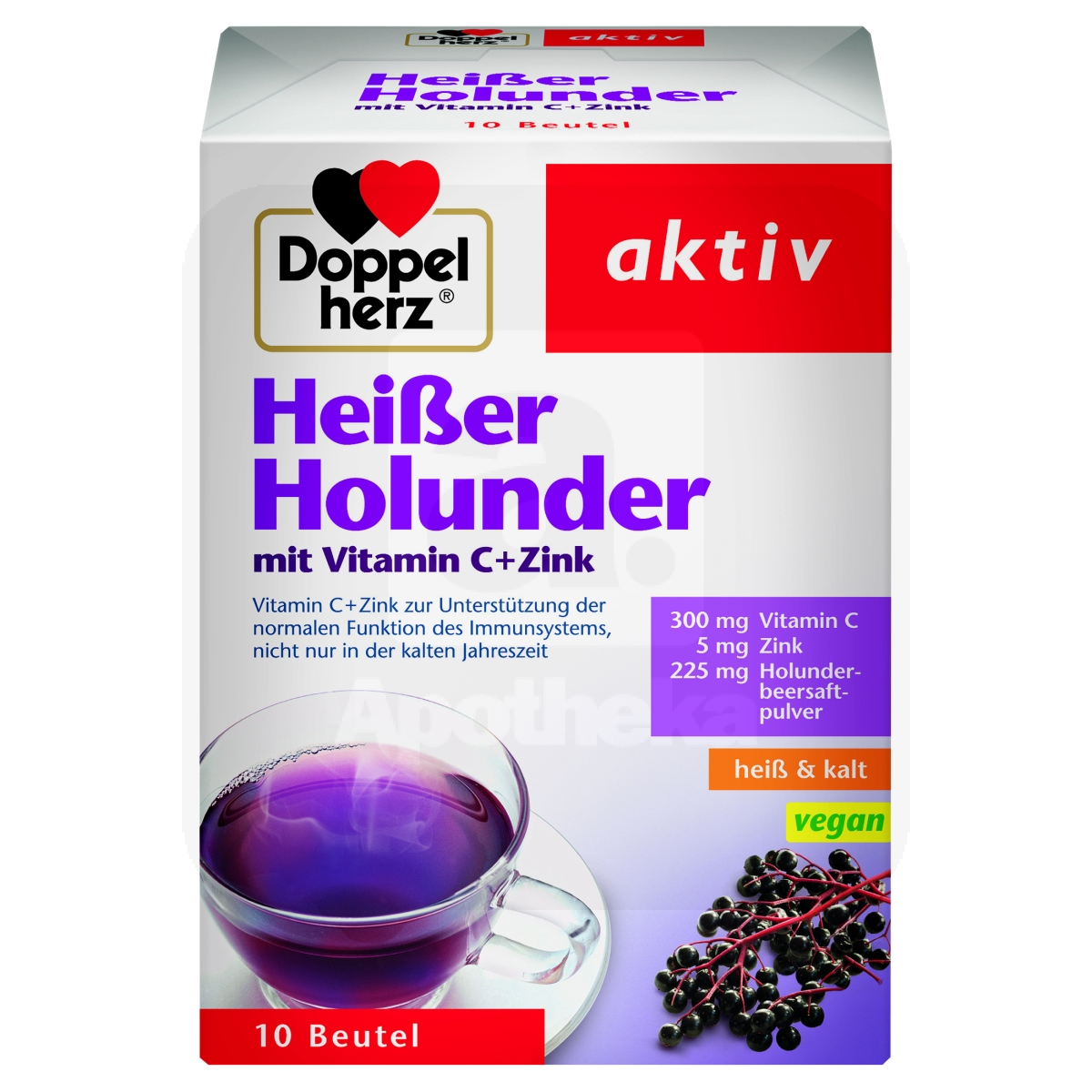 DOPPELHERZ AKTIV KUUM JOOK MUSTA LEEDRIGA C+TSINK N10 - Tootepilt