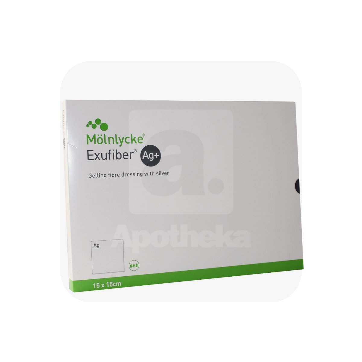 EXUFIBER AG+ 15X15CM N10 ANTIMIKROOBNE GEELISTUV HAAVASIDE - Tootepilt