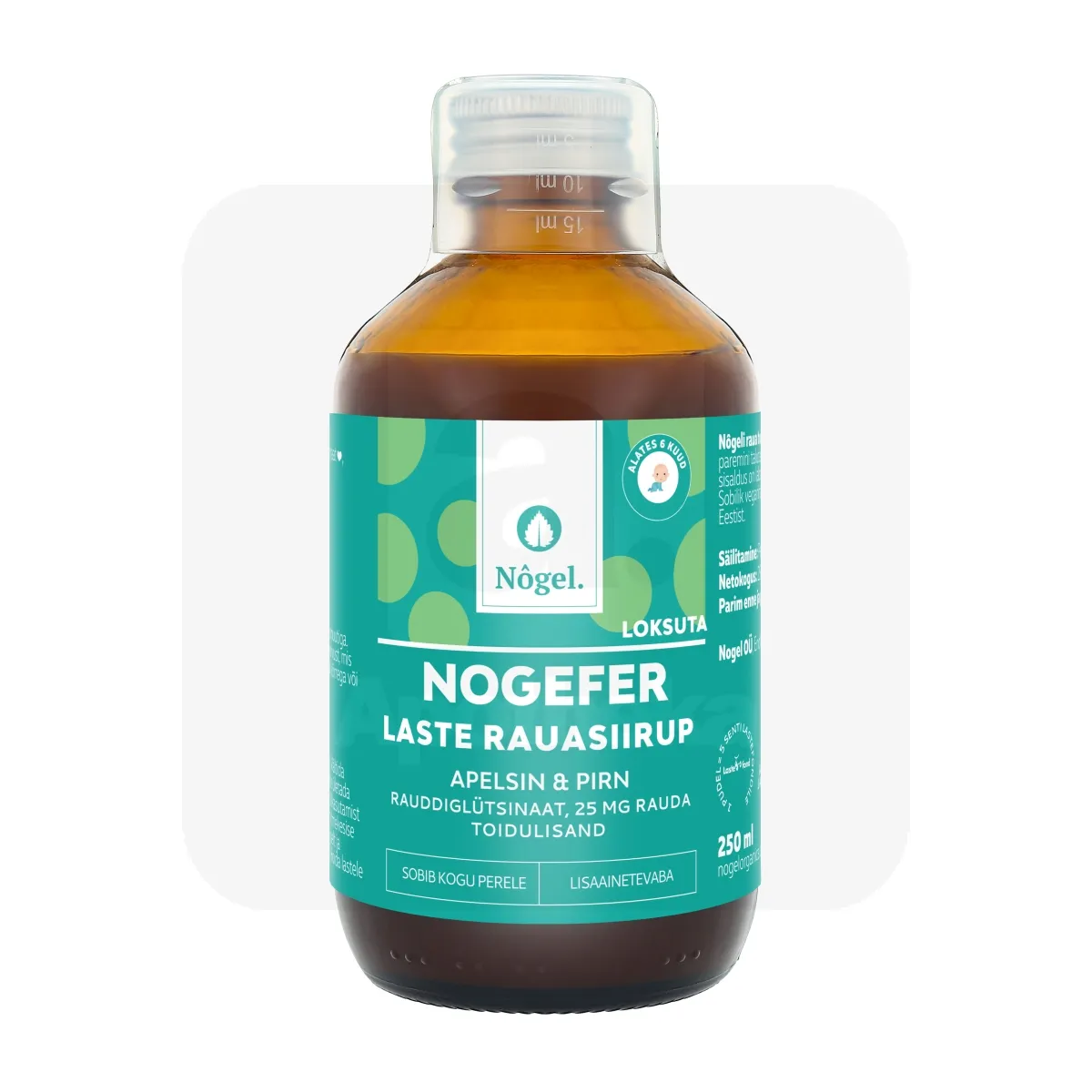 NOGEFER LASTE RAUASIIRUP 250ML - Tootepilt
