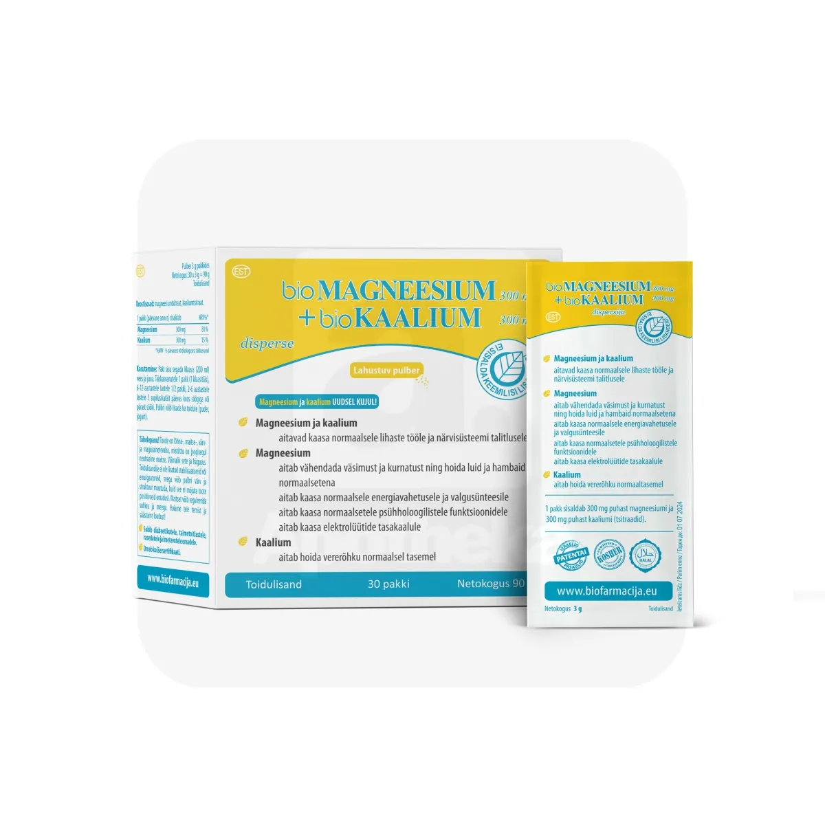 BIO MAGNEESIUM+BIO KAALIUM PULBER N30 - Tootepilt