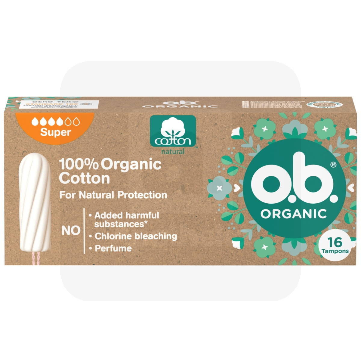 O.B. HÜG TAMPOONID ORGANIC SUPER N16