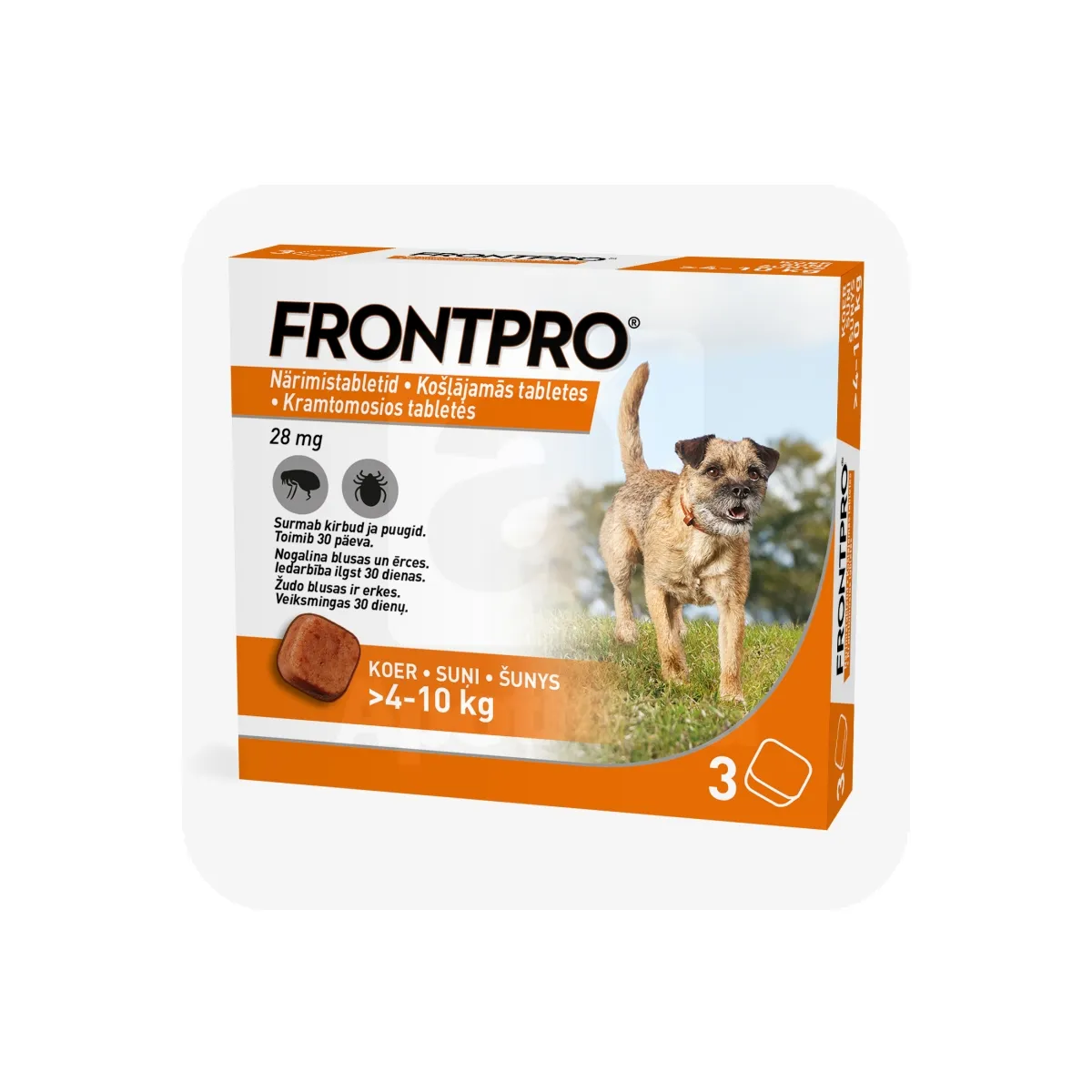 FRONTPRO NÄRIMISTABLETT 28MG N3 (4-10KG) - Tootepilt