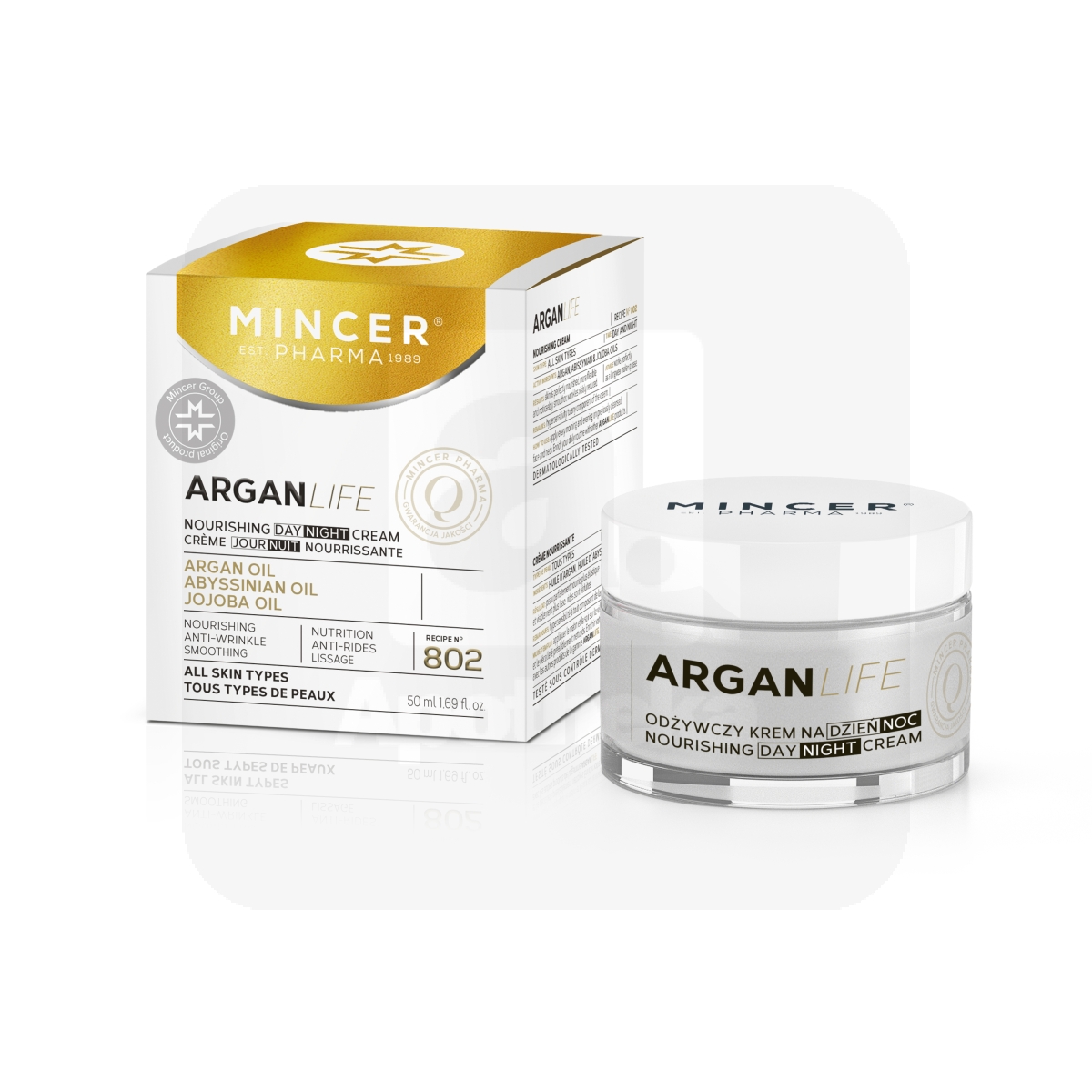 MINCER PHARMA ARGAN LIFE PÄEVA- JA ÖÖKREEM NIISUTAV 50ML - Tootepilt