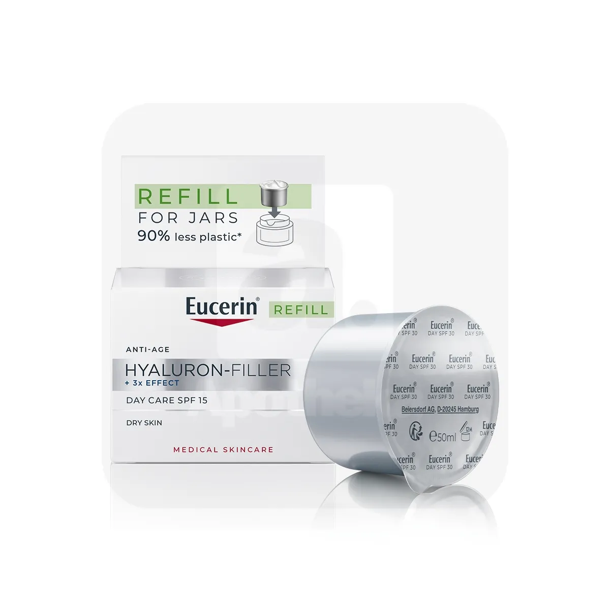 EUCERIN HYALURON-FILLER PÄEVAKREEM TÄITEPAKK SPF15 50ML - Tootepilt