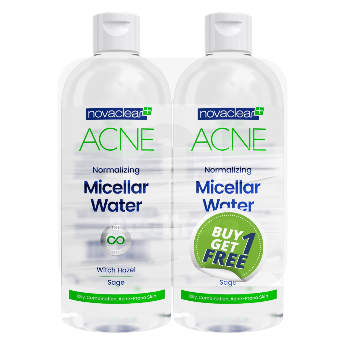 NOVACLEAR GREEN ACNE MITSELLAARVESI DUO PAKK 2*400ML - Tootepilt