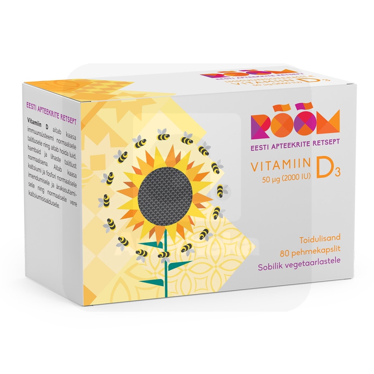 RÕÕM VITAMIIN D3 50MCG KAPSLID N80 - Tootepilt