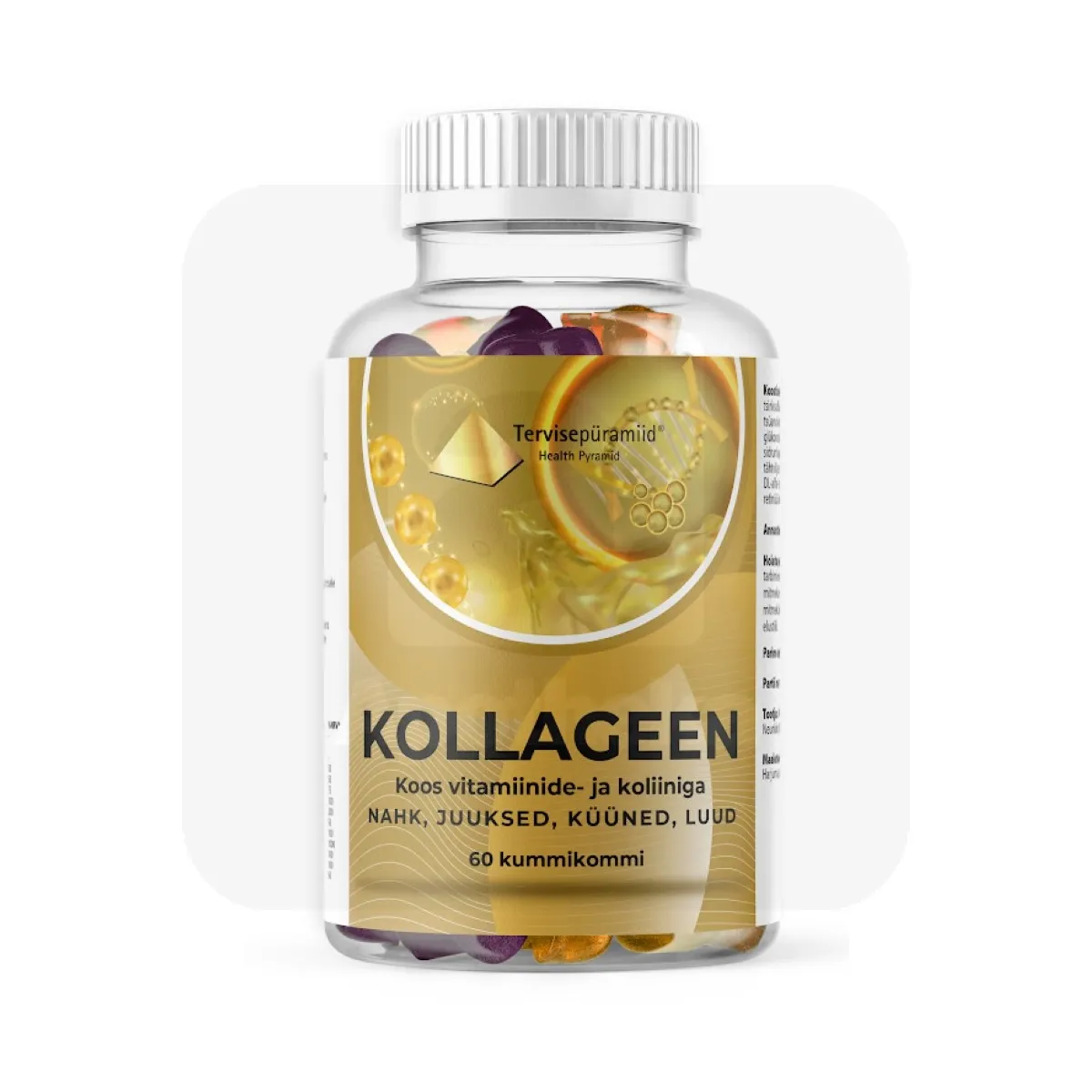 TERVISEPÜRAMIID KOLLAGEEN KUMMIKOMMID N60 - Tootepilt