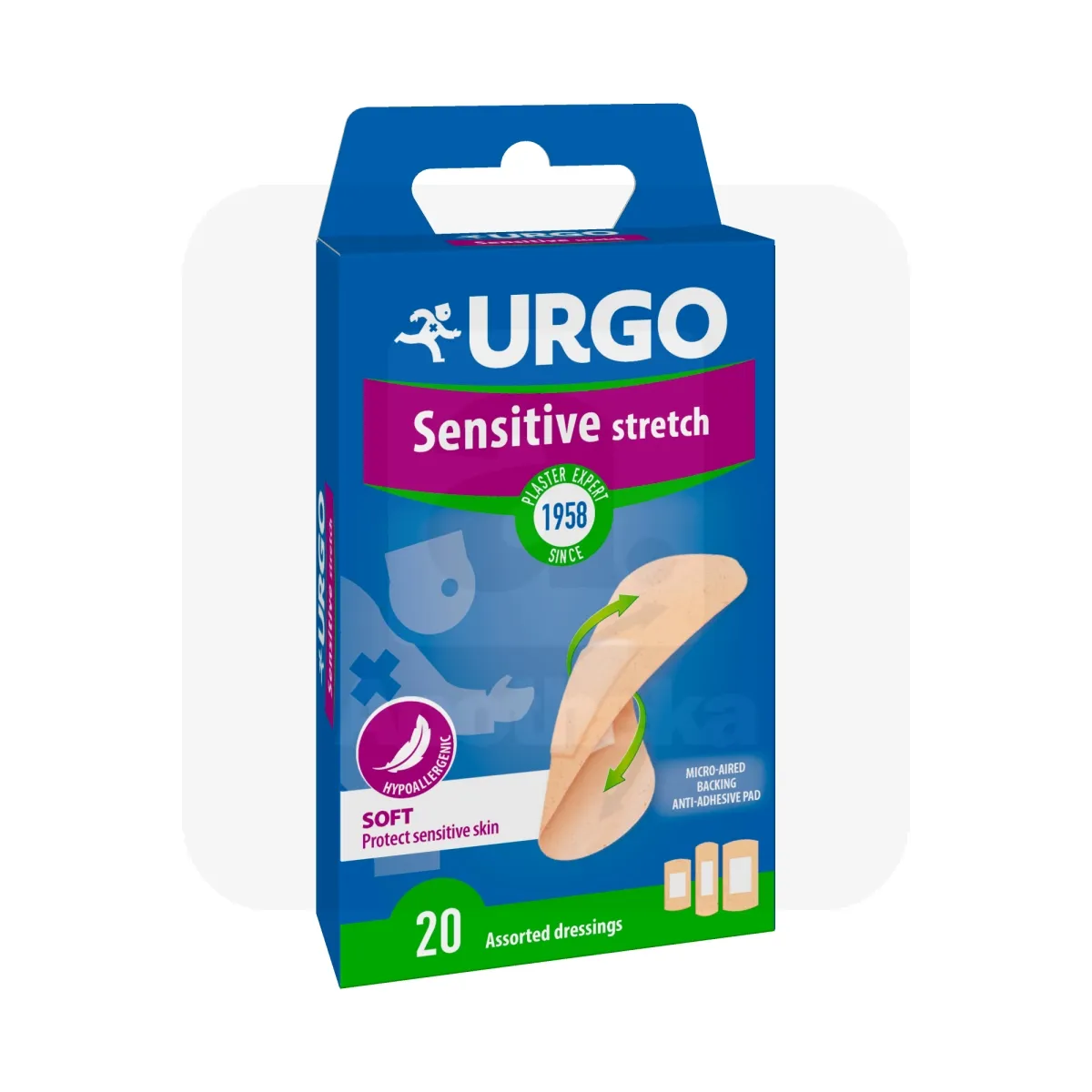 URGO PLAASTER SENSITIVE STRETCH N20 (3 SUURUST) - Tootepilt