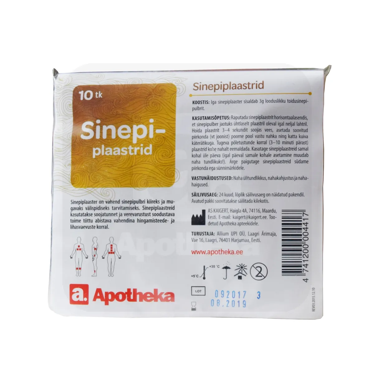 A. SINEPIPLAASTER N10 - Tootepilt 1