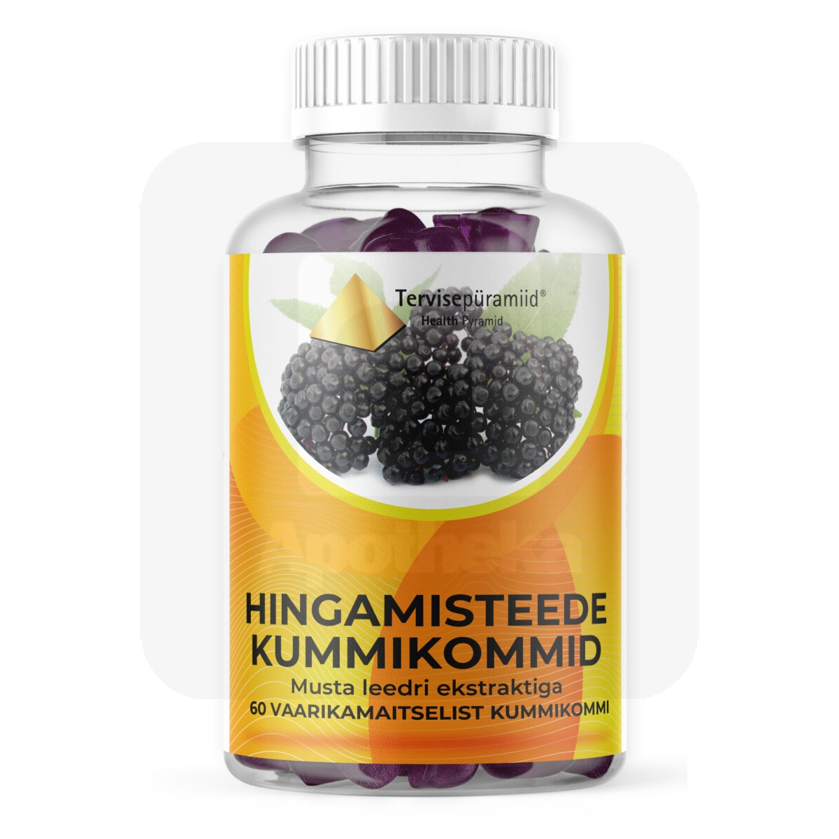 TERVISEPÜRAMIID HINGAMISTEEDE KUMMIKOMMID N60 - Tootepilt