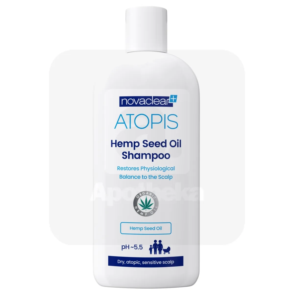 NOVACLEAR ATOPIS SHAMPOON ORGAANILISE KANEPISEEMNEÕLI 250ML - Tootepilt