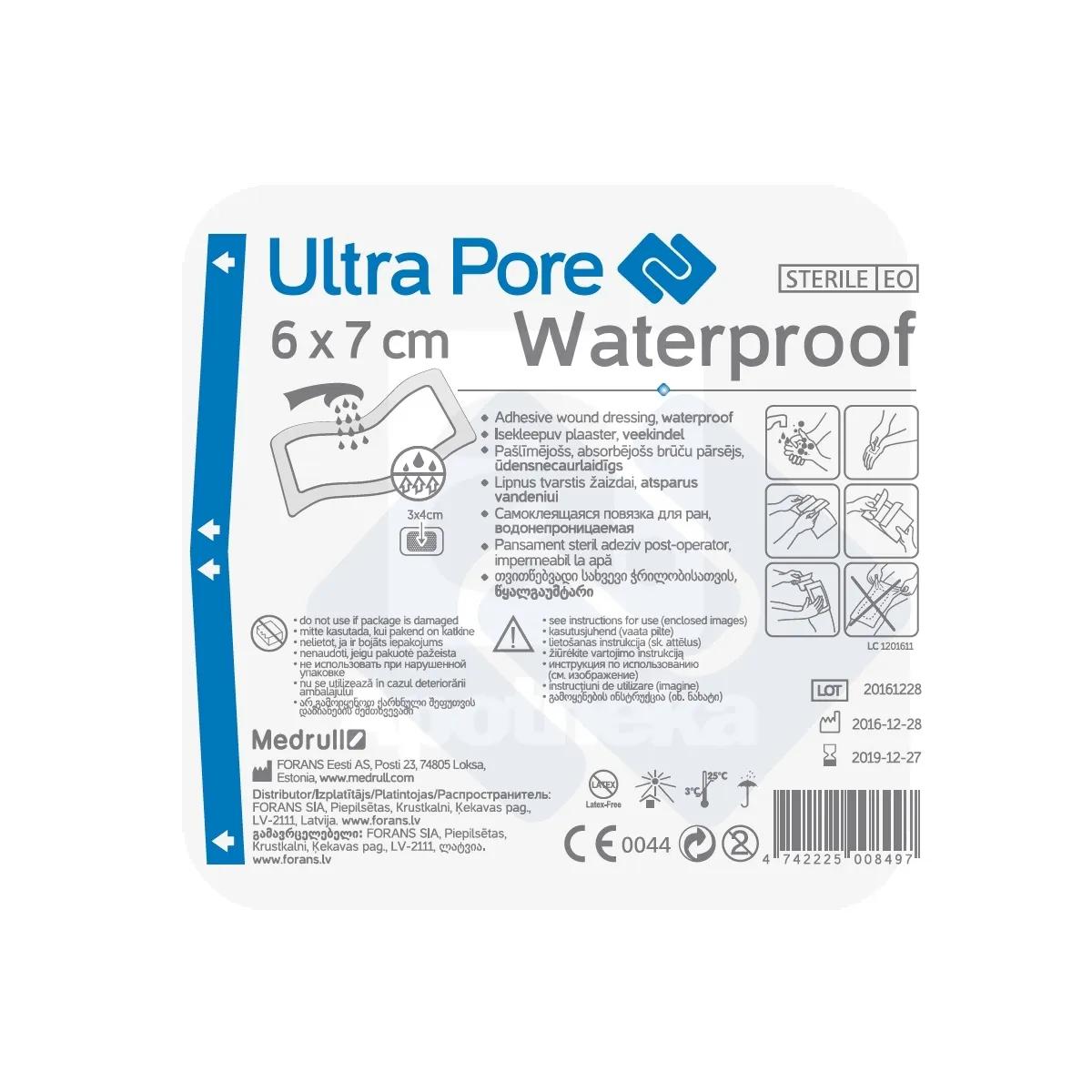 ISEKLEEPUV PLAASTER VEEKINDEL ULTRA PORE 6X7CM (MEDRULL) - Tootepilt