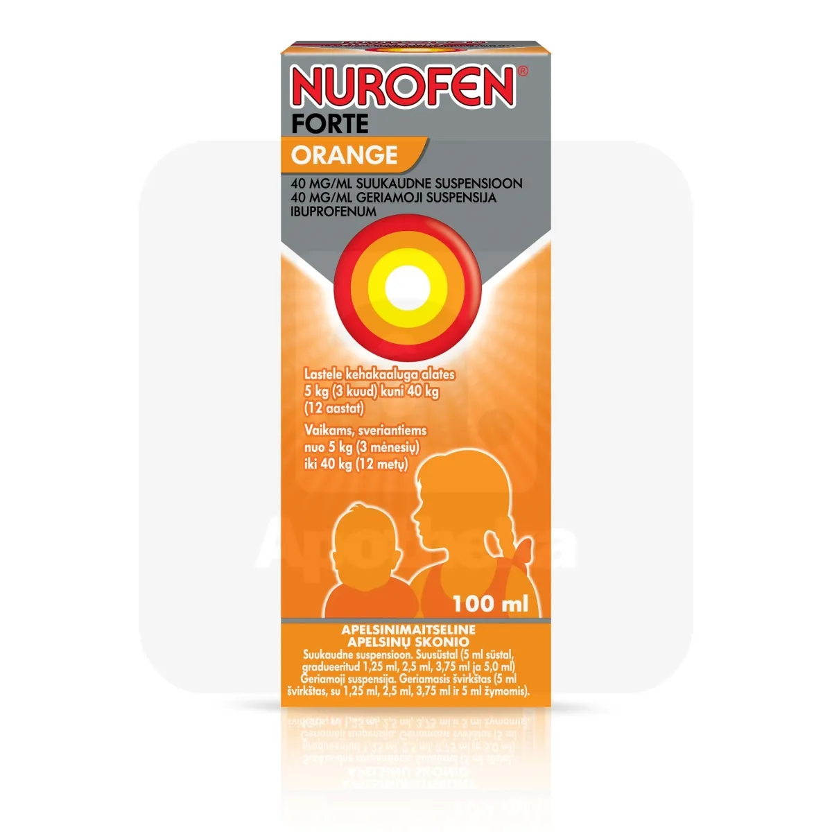 NUROFEN FORTE ORANGE SUUKAUDNE SUSP 40MG/ML 100ML - Tootepilt