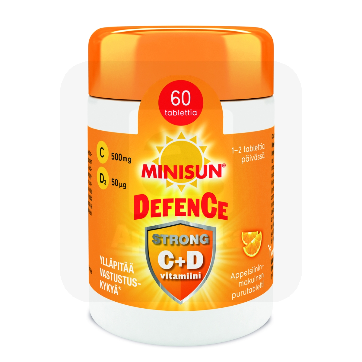 MINISUN DEFENCE STRONG C+D3 VITAMIIN NÄRIMISTBL N60 - Tootepilt